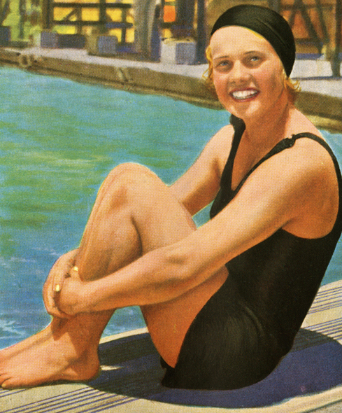 Miss Olympia" - Ingeborg Sjoquist, Swedish swimmer at the Summer Olympics at Los Angeles, California 1932