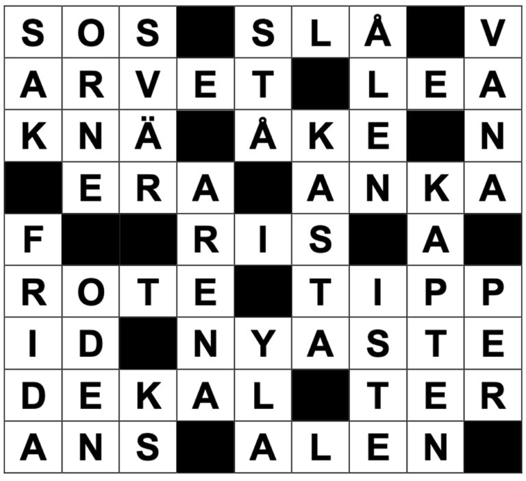 Tävlingssvar – Kvällsstunden
